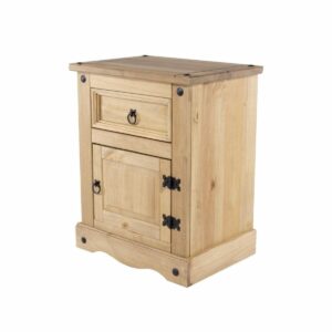 Corona Pine 1 Door, 1 Drawer Bedside Cabinet