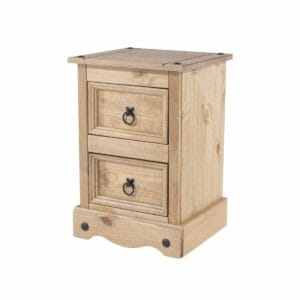 Corona Pine 2 Drawer Petite Bedside Cabinet