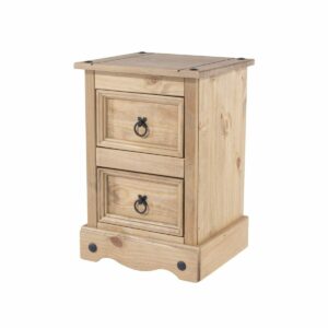 Corona Pine 2 Drawer Petite Bedside Cabinet