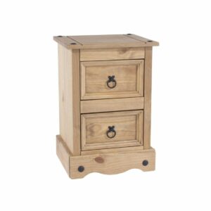 Corona Pine 2 Drawer Petite Bedside Cabinet