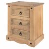 Corona Pine 3 Drawer Bedside Cabinet