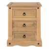Corona Pine 3 Drawer Bedside Cabinet