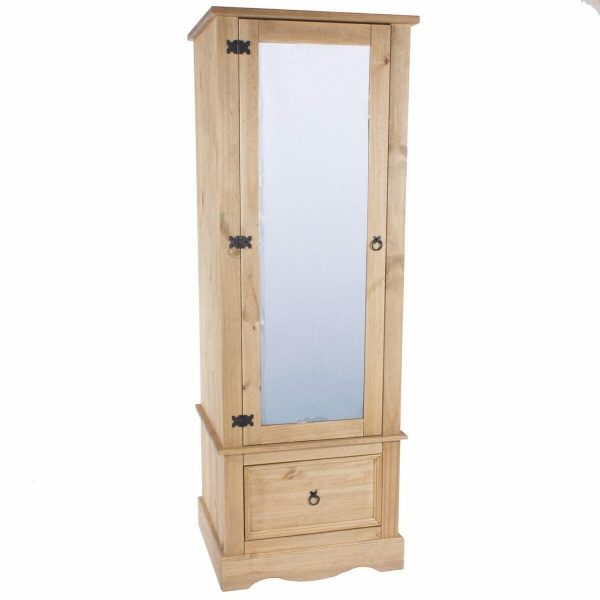Corona Pine Armoire With Mirrored Door