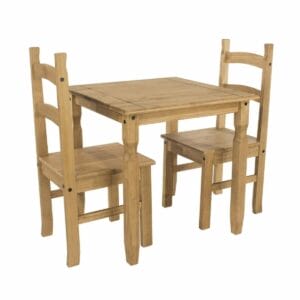 Corona Pine Square Dining Table & 2 Chair Set