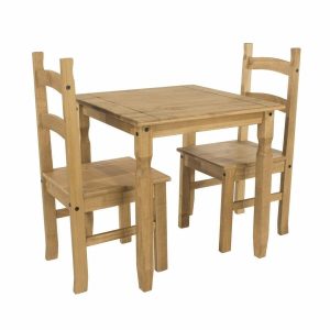 Corona Pine Square Dining Table & 2 Chair Set