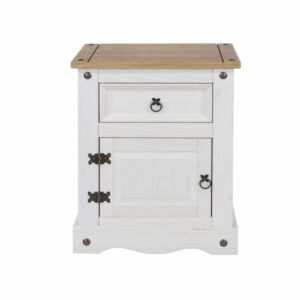 Corona White Pine 1 Door, 1 Drawer Bedside Cabinet