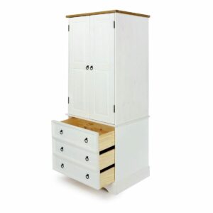 Corona White Pine 2 Door, 3 Drawer Wardrobe