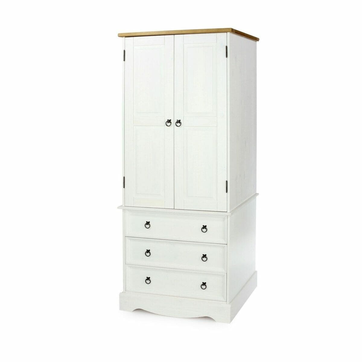 Corona White Pine 2 Door, 3 Drawer Wardrobe