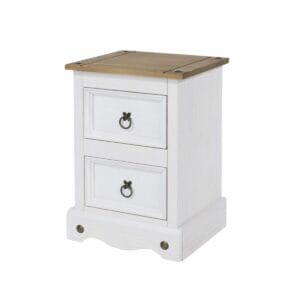 Corona White Pine 2 Drawer Petite Bedside Cabinet