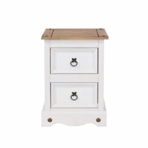Corona White Pine 2 Drawer Petite Bedside Cabinet
