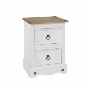 Corona White Pine 2 Drawer Petite Bedside Cabinet
