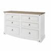 Corona White Pine 3+3 Drawer Wide Chest