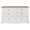 Corona White Pine 3+3 Drawer Wide Chest