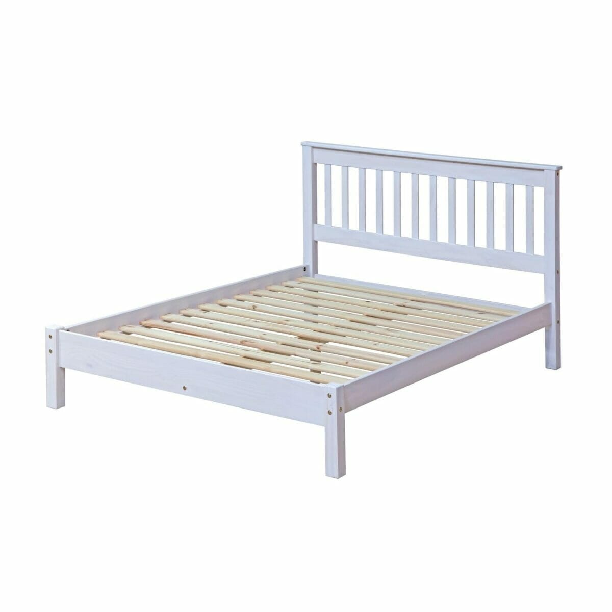 Corona White Pine 4'6" Slatted Lowend Bedstead