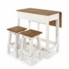 Corona White Pine Breakfast Drop Leaf Table & 2 Stools Set
