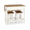 Corona White Pine Breakfast Drop Leaf Table & 2 Stools Set