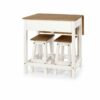 Corona White Pine Breakfast Drop Leaf Table & 2 Stools Set