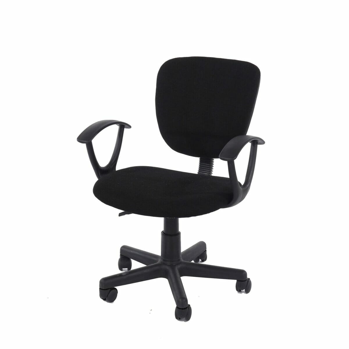 Loft Home Office Plastic Chair In Black Fabric & Black Base