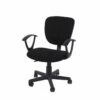 Loft Home Office Plastic Chair In Black Fabric & Black Base
