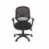 Loft Home Office Plastic Chair In Black Mesh Back, Black Fabric Seat & Black Base
