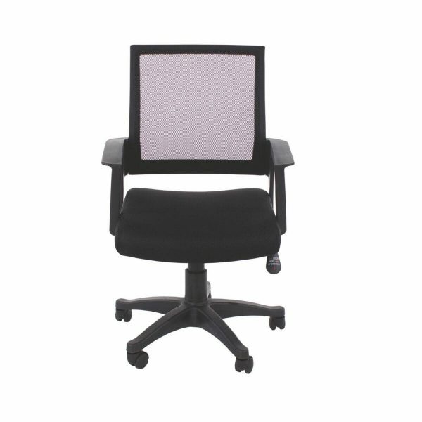 Loft Home Office Plastic Chair In Black Mesh Back &Amp; Black Fabric Seat &Amp; Black Base