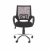 Loft Home Office Plastic Chair In Black Mesh Back, Black Fabric Seat & Chrome Base