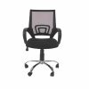 Loft Home Office Plastic Chair In Black Mesh Back, Black Fabric Seat & Chrome Base