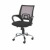 Loft Home Office Plastic Chair In Black Mesh Back, Black Fabric Seat & Chrome Base