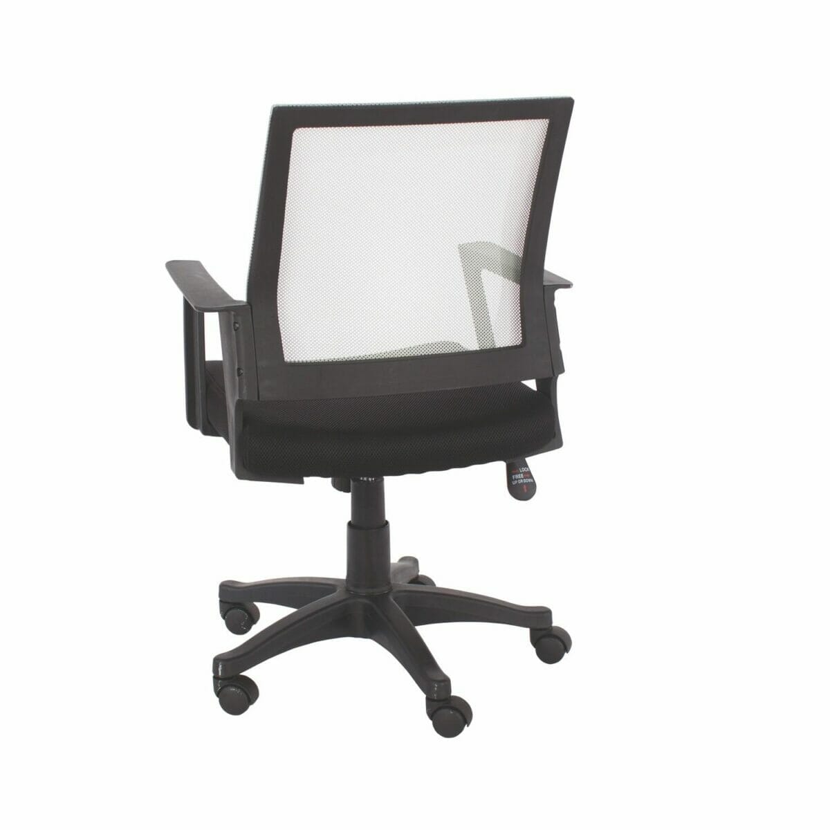 Loft Home Office Plastic Chair In Grey Mesh Back & Black Fabric Seat & Black Base