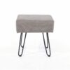 Soft Furnishings Fabric Grey Fabric Upholstered Rectangular Stool With Black Metal Legs