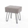 Soft Furnishings Fabric Grey Fabric Upholstered Rectangular Stool With Black Metal Legs