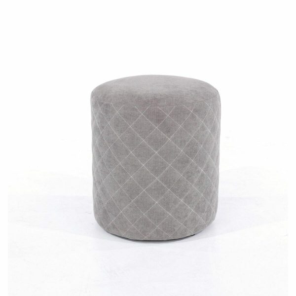 Soft Furnishings Fabric Grey Fabric Upholstered Round Tub Stool