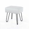 Soft Furnishings Fabric Grey Pu Upholstered Rectangular Stool With Black Metal Legs
