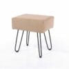 Soft Furnishings Fabric Sand Fabric Upholstered Rectangular Stool With Black Metal Legs