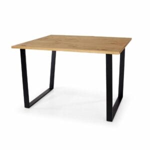 150cm Texas Pine Rectangular Dining With Black Metal Legs