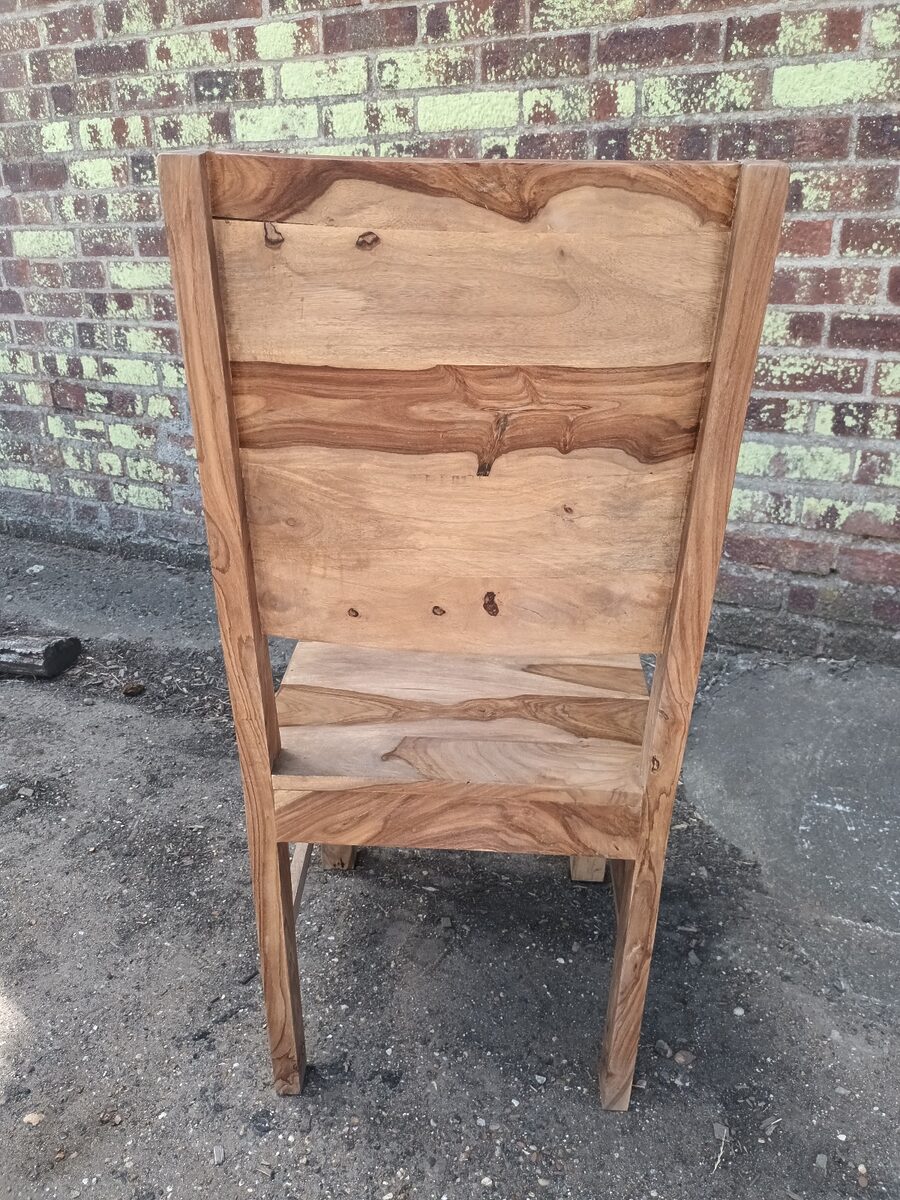 Zen Sheesham Dining Chairs x2 Solid Wood (Clearance) - Image 3