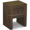 Ravi Industrial Iron Base 1 Drawer Side Table Large Solid Mango Wood