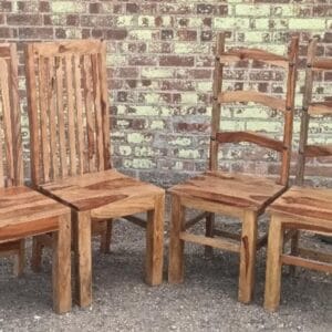 Jali Raj High Back Dining Chairs x2 Solid Wood