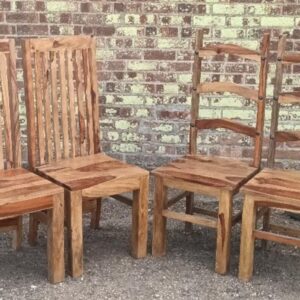 Jali Raj High Back Dining Chairs x2 Solid Wood