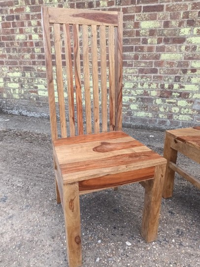Jali Raj High Back Dining Chairs x2 Solid Wood