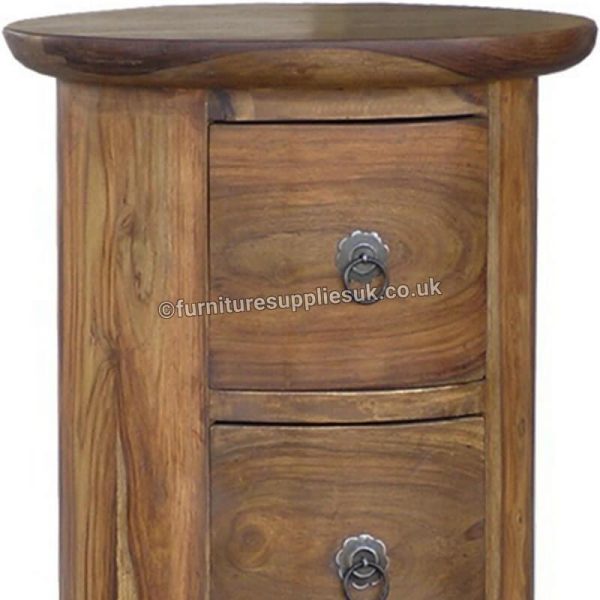Jali 5 Drawer Drum Chest Bedside &Amp; Lamp Table (Large)