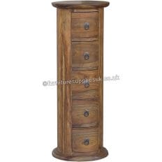 Jali 5 Drawer Drum Chest Bedside Lamp Table