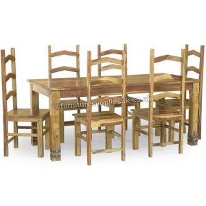 Jali Ruby Dining Table 6 Chairs 180cm Solid Sheesham Wood