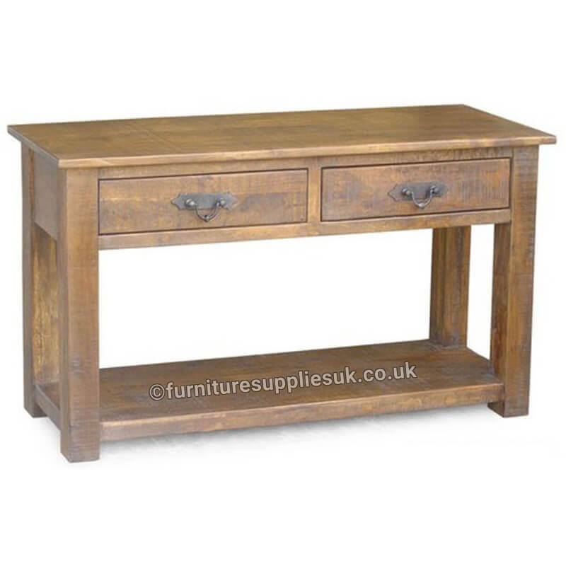 Rustic Farm Console Table 2 Drawer
