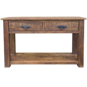 Rustic Farm Console Table 2 Drawer