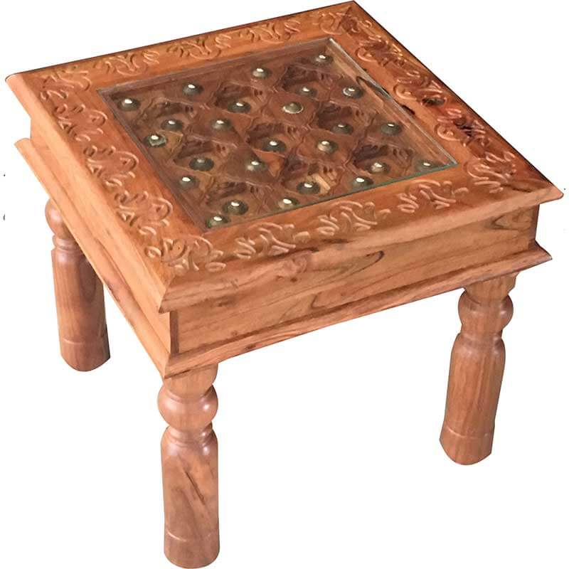 Traditional Acacia Side Table 45*45 Solid Wood