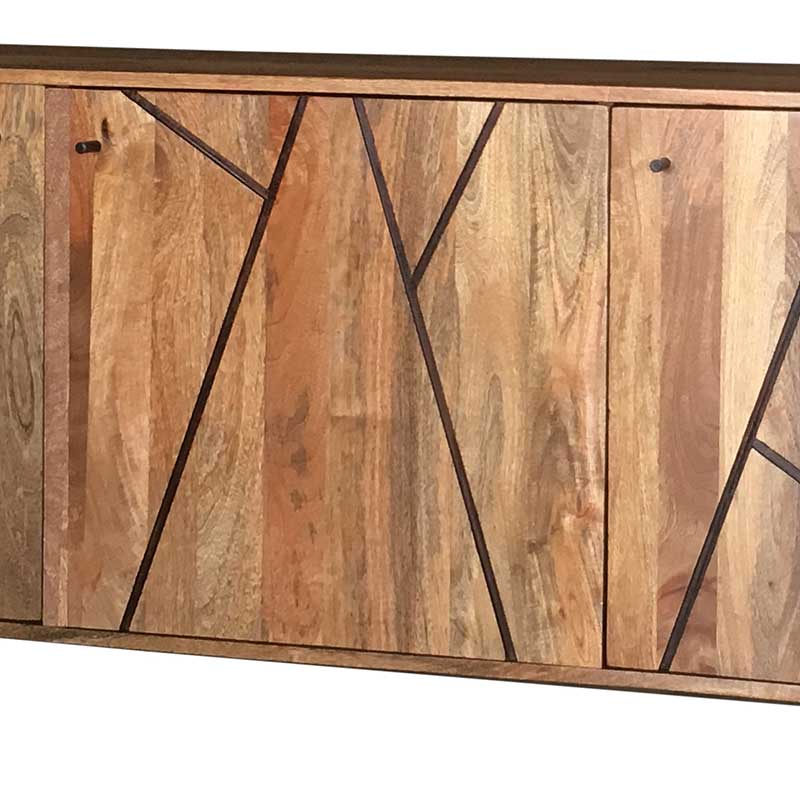 Amar Retro Vintage Light Mango 3 Door Sideboard