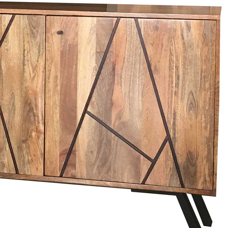 Amar Retro Vintage Light Mango 3 Door Sideboard