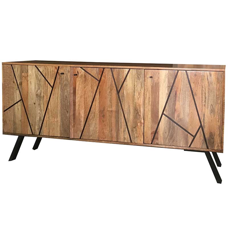 Amar Retro Vintage Light Mango 3 Door Sideboard