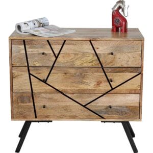 Amar Retro Vintage Light Mango 3 Drawer Chest